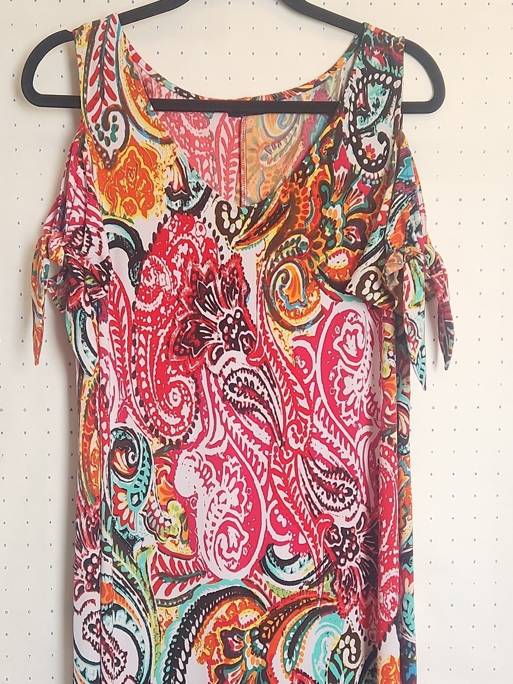 MSK Women’s Multicolor Paisley Cold-Shoulder Dress 2X